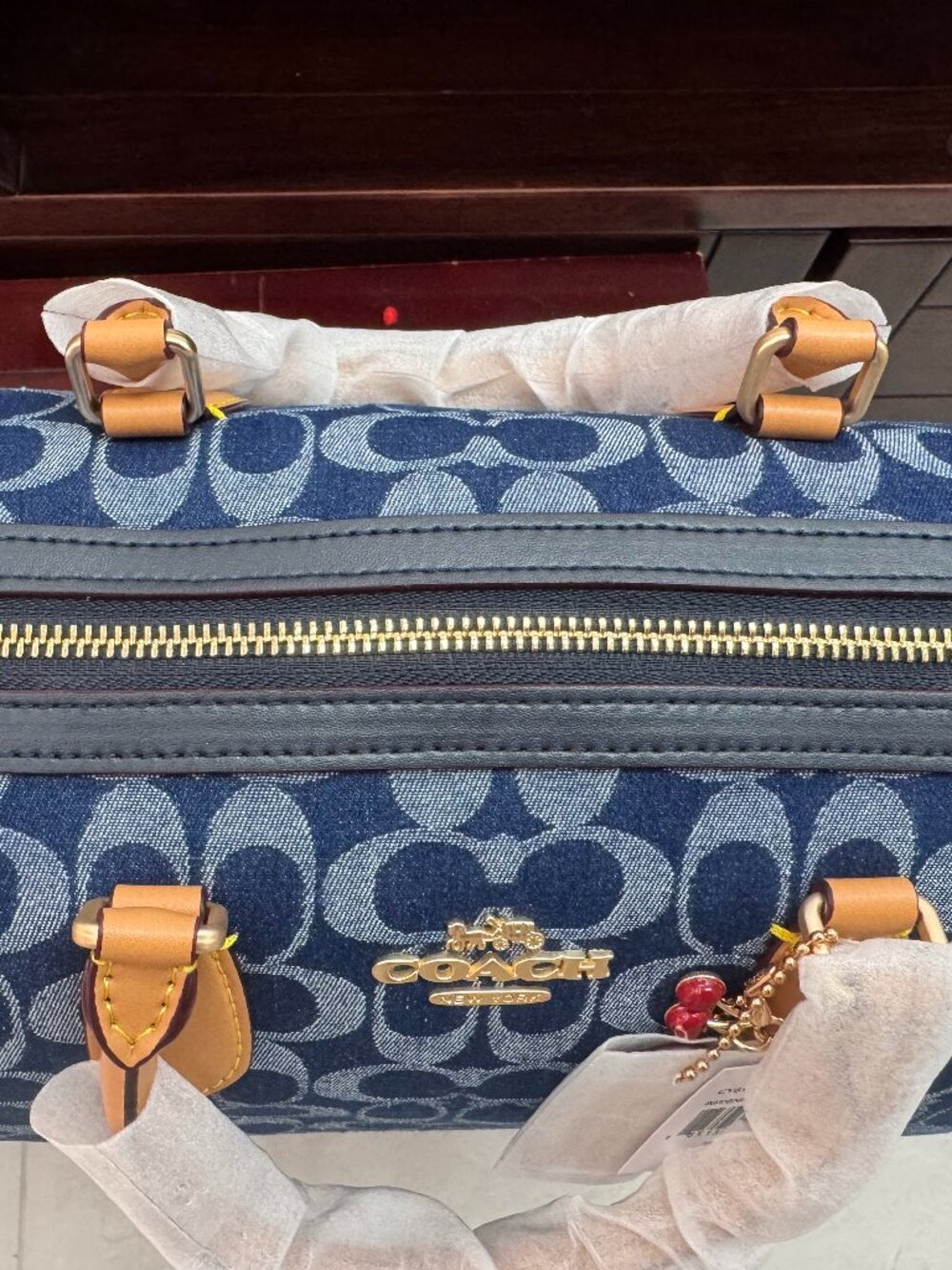 Coach Rowan Satchel Bag In Signature Denim Canvas NWT CY699